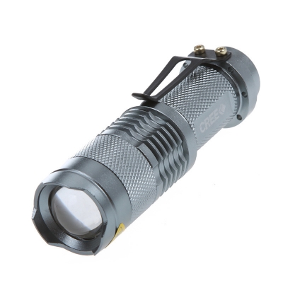 2pcs 5w 300lm mini cree led flashlight torch adjustable focus zoom light lamp silver zoomable led flash light [led-flashlight-5021]