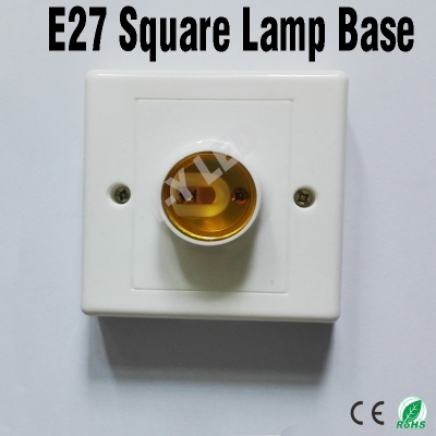 5pcs/lot e27 light bulb lamp socket holder adapter, square lamp bases; colour and lustre is white