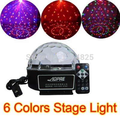 6 channel 6 colors led rgb crystal magic ball effect ktv light dmx disco dj stage lighting