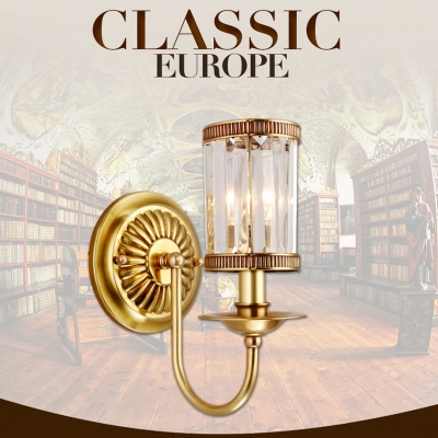 85-260v european luxury copper led wall lamp with a style clear glass shade b style frosted glass shade