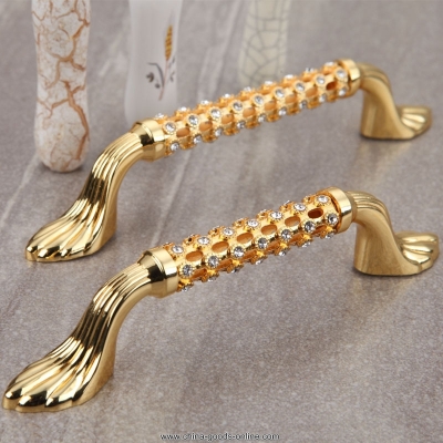 96mm gold crystal cabinet pull and handles, pull handles /drawer pull / cupboard pull [Door knobs|pulls-1056]