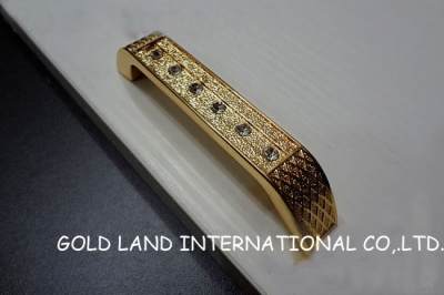 96mm l110xw15xh255mm crystal glass golden cabinet handle