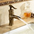 antique brass deck mounted waterfall basin faucet single handle and cold water mixer taps