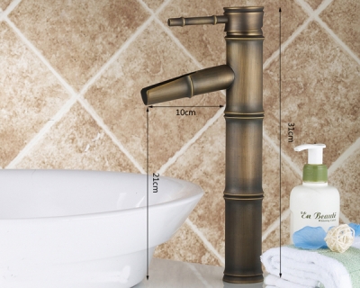 antique brass faucet vintage style bathroom sink mixer bamboo taps for washbasins single hand tall faucets