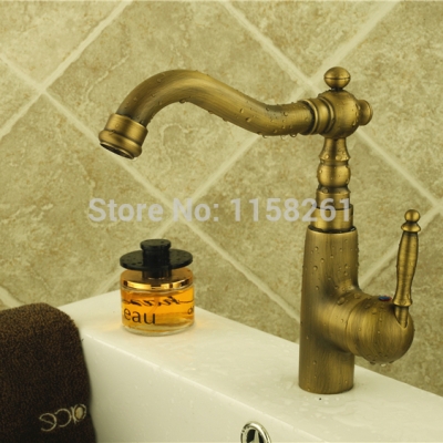 antique brass finish 360 degree swivel brass faucet bathroom basin sink mixer bath&kitchen vanity faucet zly-6719 [antique-bathroom-faucet-430]
