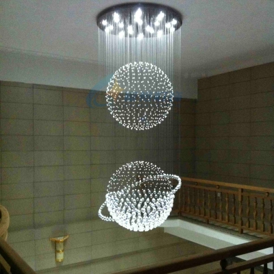 crystal pendant light led restaurant lights modern brief lamps stair lamp large pendant light 8632 [pendant-lights-1414]