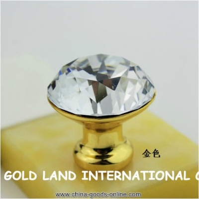 d30mm 24k golden color k9 crystal glass furniture knobs cabinet door knob [Door knobs|pulls-2750]