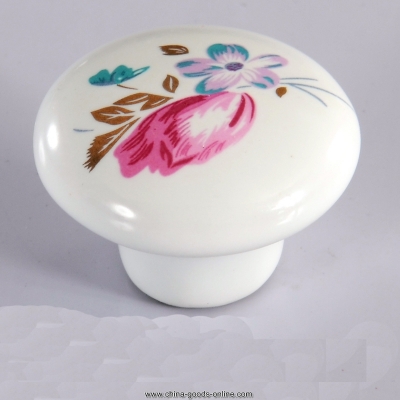 dia 38mm flower printed round kitchen cabinet knob drawer pull handle ceramic cupboard wardrobe children room furniture knob