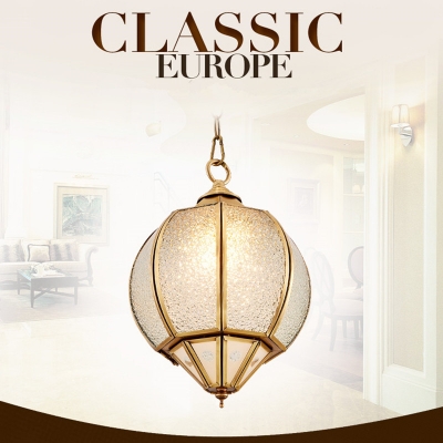 dia20 h30cm american chain led pendant light frosted glass simple hanging light for corridor hallway [european-style-7928]
