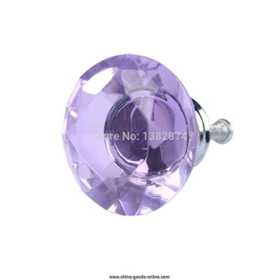 diamond shape crystal glass drawer cabinet pull handle knob light purple a#v9 [Door knobs|pulls-120]