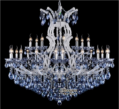 european style crystal candle lamp 24-light colored glass massive chandelier el hallway decorative lighting fixture vintage [crystal-chandelier-maria-theresa-2206]