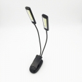 excellent quality dual flexible arms cob led bulbs clip camping light on bed book reading desk laptop music stand lamp