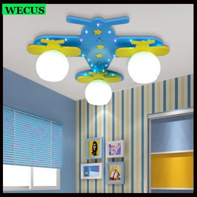 fashion carton aircraft led ceiling light for child's room plane kindergarten children's amusement boy's room light decoration