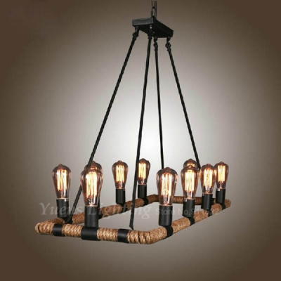 hemp rope pendant lighting lamp wrought iron retro american country cafe lamps and lanterns plhr14 [hemp-rope-lamps-1251]