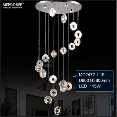 led crystal ring ceiling light fixture crystal lustres lamp small ring led lighting for stairs staircase hallway, lobby [led-pendant-light-5349]