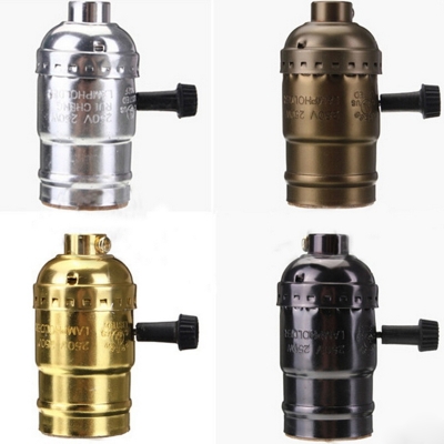 leviton turn on/off knob light socket brass lamp holder/antique incandescent lamp holder socket [lamp-socket-4405]