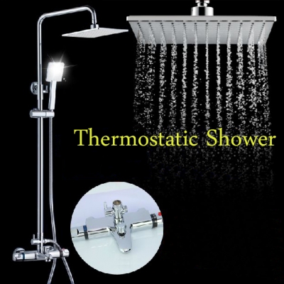 luxury bathroom chrome rain shower set, thermostatic mixer shower set, wall mounted jm-829l