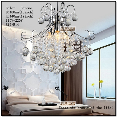 modern 4 lights clear chandelier crystal light fixture cristal lustre suspension hanging lamp for bedroom with guarantee [pendant-light-7221]