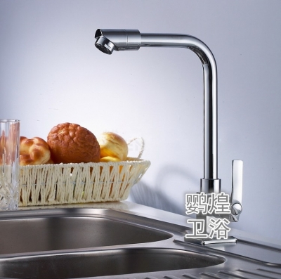single cold water kitchen faucet, zinc alloy chrome polished kitchen tap