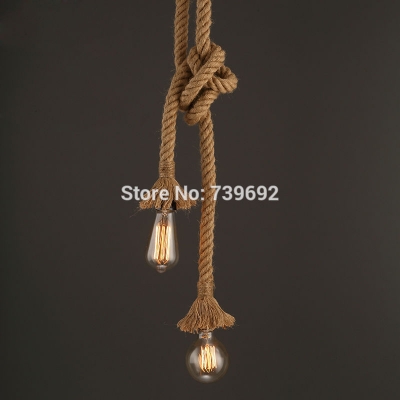 single/double heads retro rope lights loft vintage lamp bedroom dining room hand knitted hemp rope hanging lamp e27 socket [hemp-rope-pendant-light-4375]