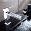 unique design long waterfall spout basin faucet deck mounted brass and cold bathroom sink mixer tap