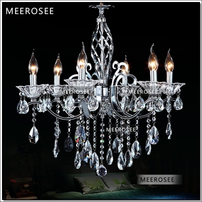 victoria 6 arms modern chrome chandelier crystal light fixture lustre hanging lamp for lobby foyer md88031 d650mm h610mm [crystal-chandelier-metal-2283]