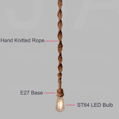 vintage rope pendant light lamp ac 90-260v loft hand knitted creative personality european/american style special diy rope light [pendant-light-3439]