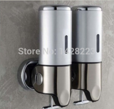 whole and retail wall mounted bathroom stainless steel double box soap dispenser 1000ml