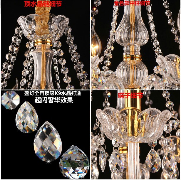 18 lights k9 crystal large chandelier lighting modern fashion art chandelier lamp for dining room ligh bedroom light el