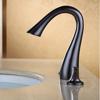 double handle oil rubbed bronze faucet 3 hole basin mixer tap