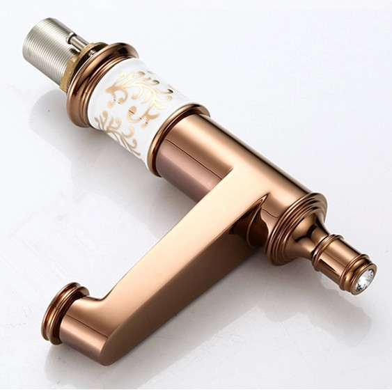 bathroom faucet 3 holes double handle rose golden basin sink water taps solid brass in the bathroom products jr-302e
