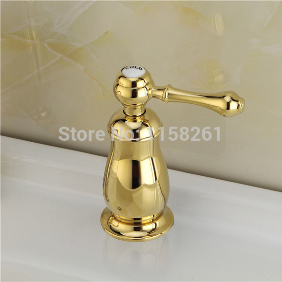 modern design 3 pieces 2 lever bathroom bathtub basin sink polished golden faucet vanity mixer tap deck mounted yb-301-1