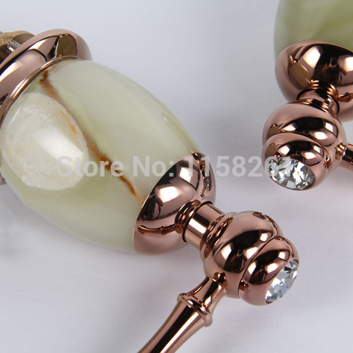 new design 3pcs rose gold plated brass with marble bathroom wash basin mixer taps banheiro torneira e-54