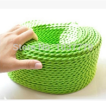 50meter in one roll green color twisted fabric cable vintage pendant lamp wire