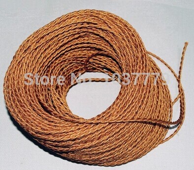 gold color twisted wire 2x0.75mm2 fabric cable colorful braided wire braided plug wire vintage chandelier lamp wire