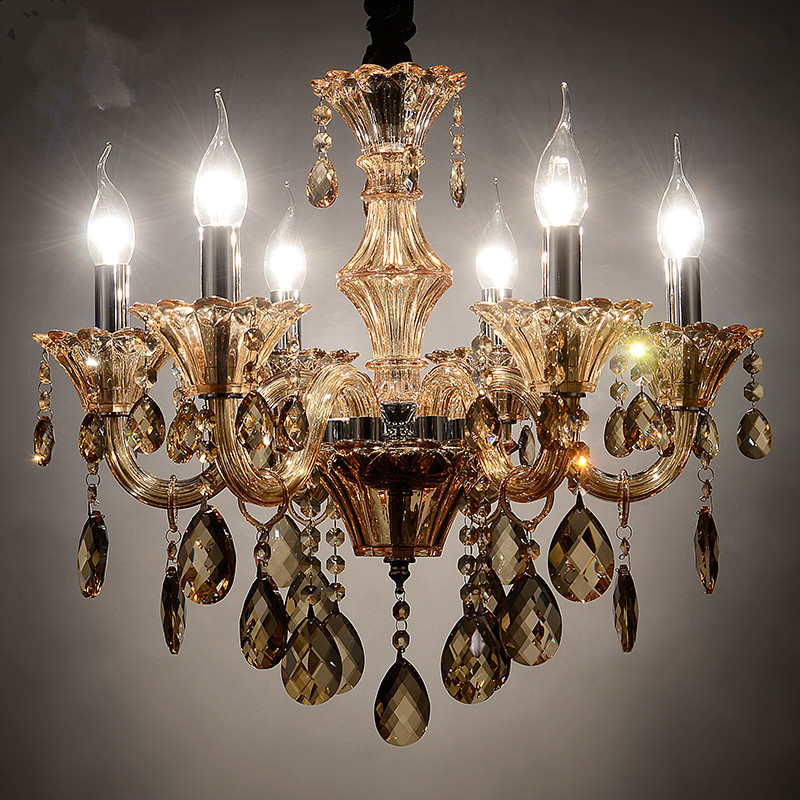 european luxury export grade crystal 6 heads living lamp candle crystal chandelier