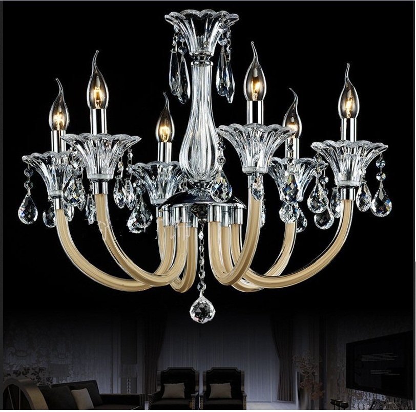luxury chandelier fashion simple personality crystal chandelier light fashion rustic beige crystal chandelier lighting