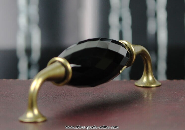128mm fashion luxury black k9 crystal kichen cabinet handles bronze zinc alloy dresser wardrobe cupboard furniture handles pulls - Click Image to Close