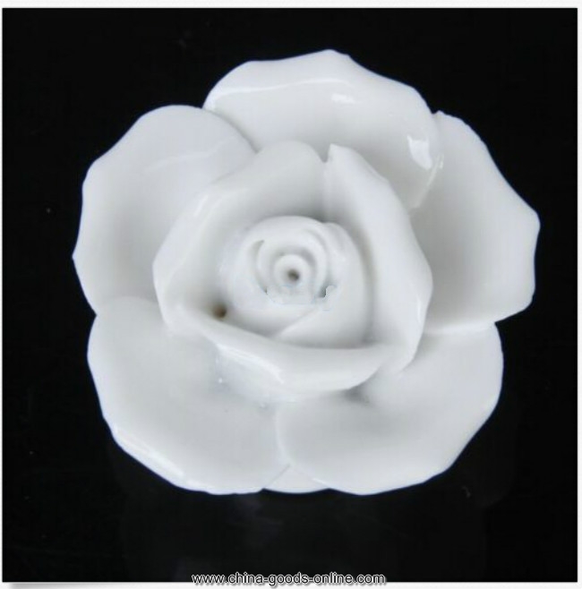5pcs vintage white rose flower ceramic door knob cabinet drawer cupboard handle pull diy - Click Image to Close