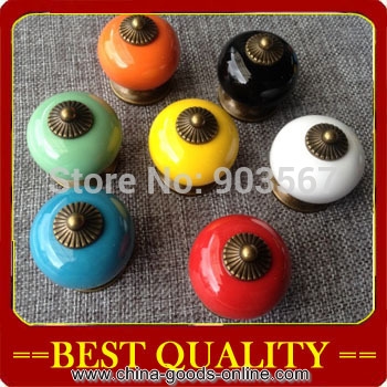 whole candy color cartoon ceramic knob ceramics cabinet handle cabinet knobs zinc alloy drawer pulls knobs(38mm/7 colors)