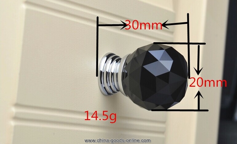10pcs black crystal sparkle diamond cabinet cupboard knobs handles pulls dresser drawer furniture handles knobs pulls 20mmx30mm - Click Image to Close