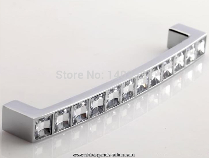 10pcs length 5.55 inch hole c:c: 5.04 inch modern crystal glass handle drawer handle furniture pulls cabinet handle - Click Image to Close