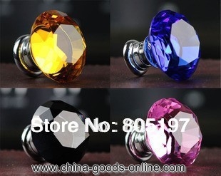 k9 crystal kitchen cabinet knobs 4 colours option amber/purple/transparent/pink 20mm