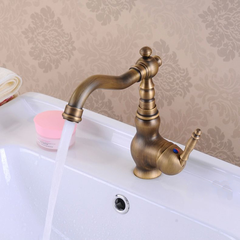 antique brass finish 360degree swivel brass faucet bathroom basin sink mixer bath&kitchen torneiras vintagehj6717f