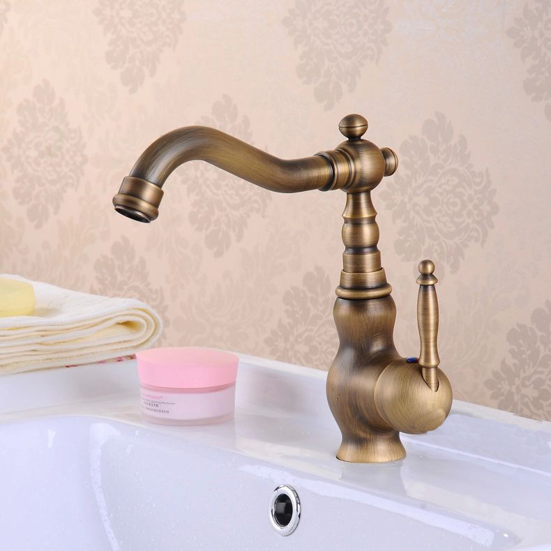 antique brass finish 360degree swivel brass faucet bathroom basin sink mixer bath&kitchen torneiras vintagehj6717f