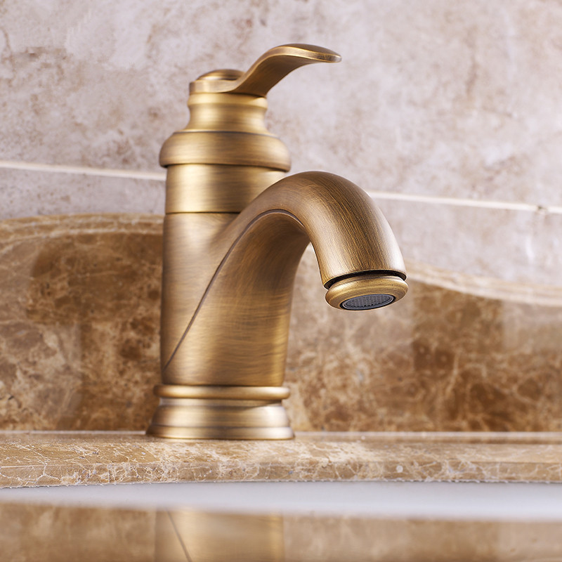 antique brass finishing basin faucets single hand and cold washbasin mixer tap torneira banheiro zly-6636