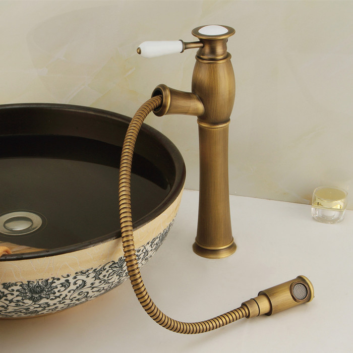 brass copper sink kitchen faucet pull out kitchen mixer & cold water tap kitchen tap bathroom sink faucet st1217
