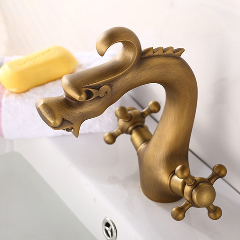 dragon style antique bronze brass faucet bath basin mixer tap bathroom bath tap toilet basin faucets se-8603