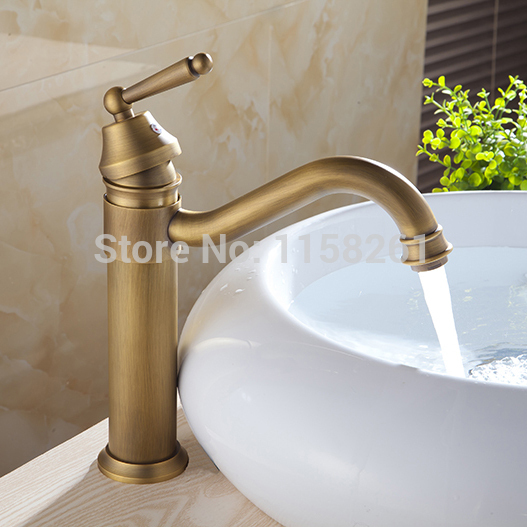 whole and retail classic single hole bathroom sink faucet antique brass &cold basin mixer tap al-9208f