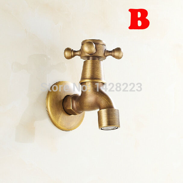 antique brass 4-type options wall mounted washing machine taps creative mop pool faucet